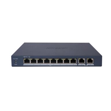 10 prievadų, 8 PoE komutatorius Hikvision DS-3E1510P-EI/M(B)