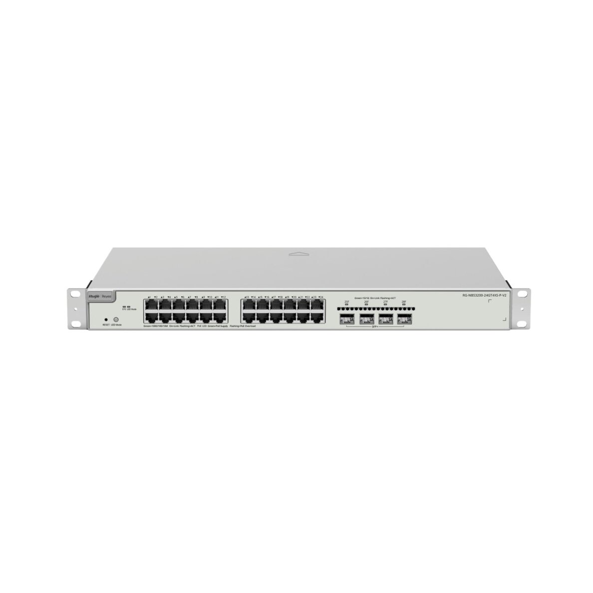 24 prievadų komutatorius Ruijie Reyee RG-NBS3200-24GT4XS-P-V2 (valdomas, PoE+, 4xSFP+)