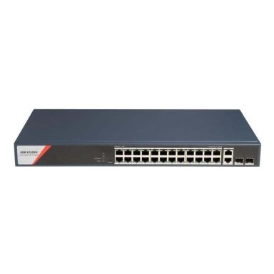 26 prievadų, 24 PoE prievadų komutatorius Hikvision DS-3E1528HP-SI-24P2T2F