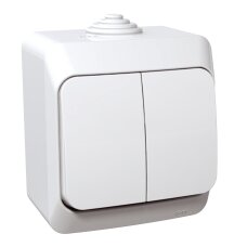 2 klavišų jungiklis Schneider Cedar Plus WDE000550 (virštinkinis, baltas, 16A, 250V)