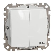 2 klavišų jungiklis Schneider Sedna Design SDD211105 (baltas, IP44)