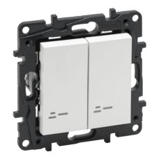 2 klavišų perjungiklis Legrand Niloe Step 863118 (baltas, LED indikacija)