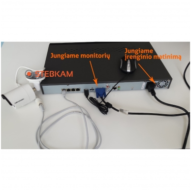 2 IP lauko/vidaus kamerų stebėjimo sistema 4 Mp, SK-IP3 4