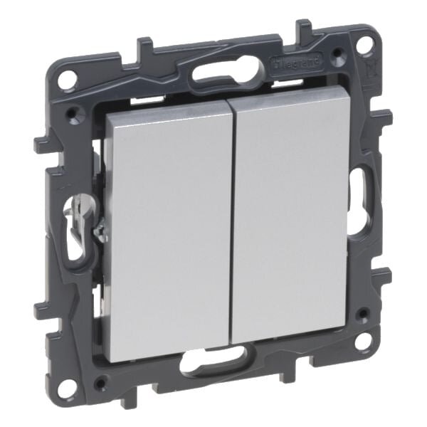 2 klavišų perjungiklis Legrand Niloe Step 863308 (pilkas)