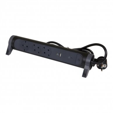 3-vietų ilgiklis su įžeminimu + USB A ir C Legrand 694512 (1.5m, su jungikliu, juodas) 3-vietų ilgiklis su įžeminimu + USB A ir C Legrand 694512 (1.5m, su jungikliu, juodas)