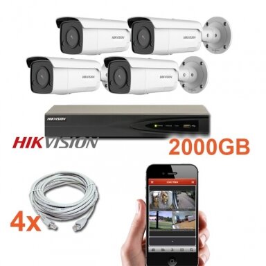 4 IP lauko/vidaus kamerų stebėjimo sistema 4 Mp, SK-IP23 4 IP lauko/vidaus kamerų stebėjimo sistema 4 Mp, SK-IP23