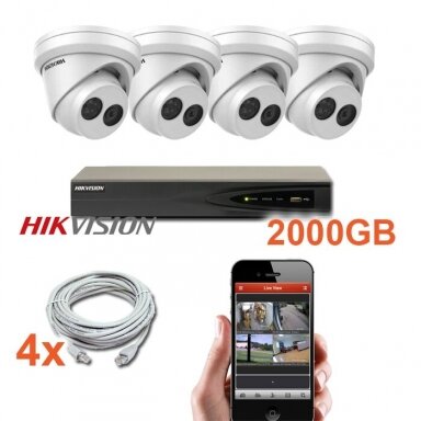 4 IP lauko/vidaus kamerų stebėjimo sistema 4 Mp, SK-IP29 4 IP lauko/vidaus kamerų stebėjimo sistema 4 Mp, SK-IP29
