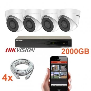 4 IP lauko/vidaus kamerų stebėjimo sistema 5 Mp, SK-IP42 4 IP lauko/vidaus kamerų stebėjimo sistema 5 Mp, SK-IP42