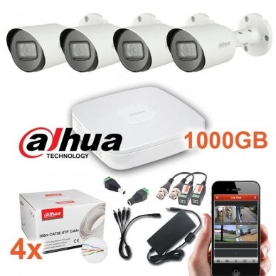 4 HD-CVI 5 Megapikselių raiškos cilindrinių lauko/vidaus kamerų komplektas SK-CVI-5MPB 4 HD-CVI 5 Megapikselių raiškos cilindrinių lauko/vidaus kamerų komplektas SK-CVI-5MPB