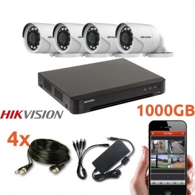 4 Lauko / Vidaus kamerų vaizdo stebėjimo komplektas TURBO-HD5 4 Lauko / Vidaus kamerų vaizdo stebėjimo komplektas TURBO-HD5