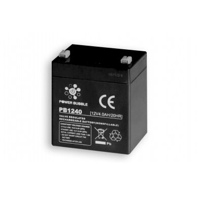 Akumuliatorius POWER BUBBLE 4Ah 12V PREMIUM Akumuliatorius POWER BUBBLE 4Ah 12V PREMIUM