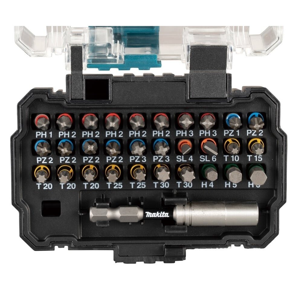 Atsuktuvo antgalių komplektas Makita E-13552 (30 antgalių, magnetinis laikiklis) Atsuktuvo antgalių komplektas Makita E-13552 (30 antgalių, magnetinis laikiklis)