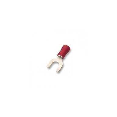 AU presuojama izoliuota šakutė M4 (1,5 mm², raudona)
