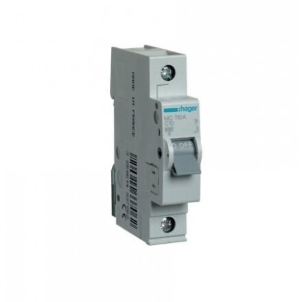 Automatinis jungiklis Hager MC110 (10A, 1P, 230V, 6kA) Automatinis jungiklis Hager MC110 (10A, 1P, 230V, 6kA)