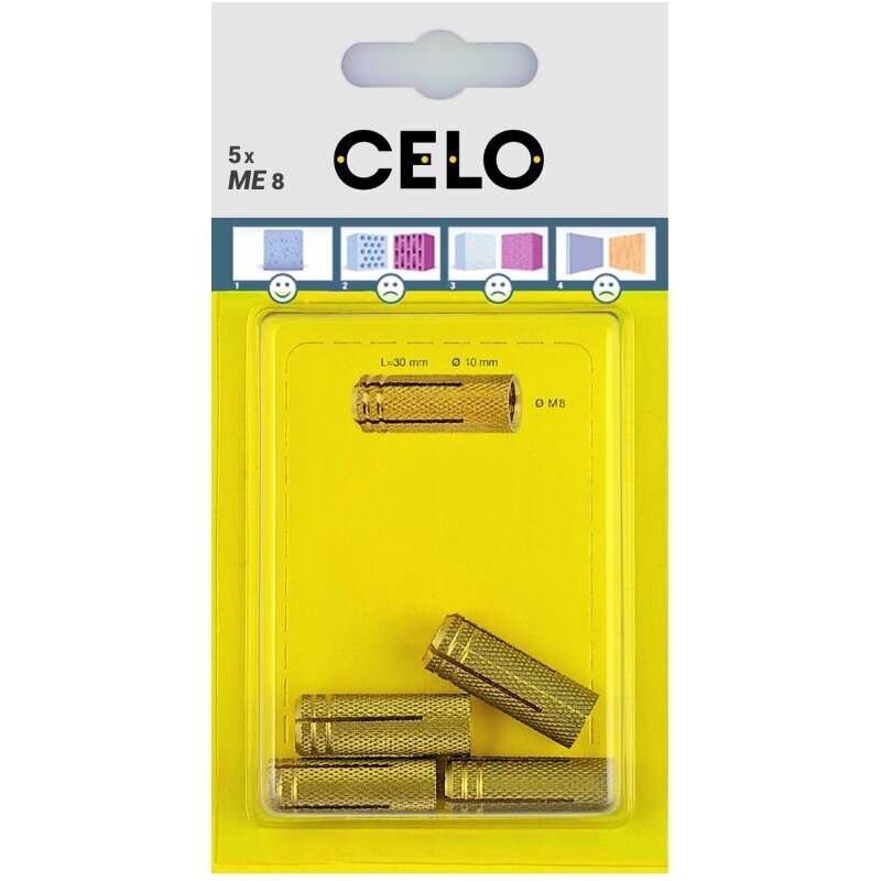 CELO ME 8-30 lizdinis žalvarinis kištukas CELO ME 8-30 lizdinis žalvarinis kištukas
