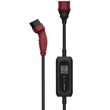 Elektromobilio nešiojamas įkroviklis Type 2 - CEE, 11kW, 6-16A, 3-fazis, 5m Elektromobilio nešiojamas įkroviklis Type 2 - CEE, 11kW, 6-16A, 3-fazis, 5m