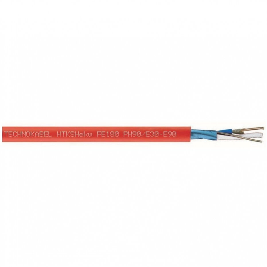 Gaisrinis nedegus kabelis Technokabel HTKSHekw FE180/Ph90 E30-E90 1x2x1.4mm (500m, B2ca, s1a, d0, a1, ekranuotas) Gaisrinis nedegus kabelis Technokabel HTKSHekw FE180/Ph90 E30-E90 1x2x1.4mm (500m, B2ca, s1a, d0, a1, ekranuotas)