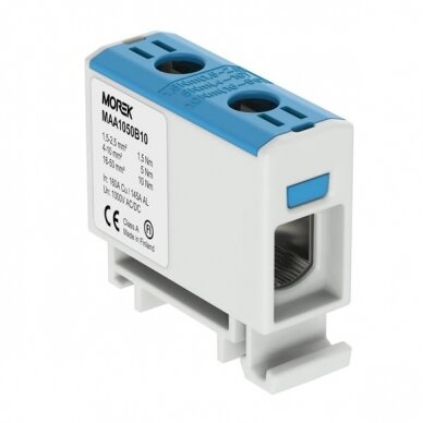 Gnybtas OTL50 1x1.5-50mm2 Morek MAA1050B10 (mėlynas) Gnybtas OTL50 1x1.5-50mm2 Morek MAA1050B10 (mėlynas)