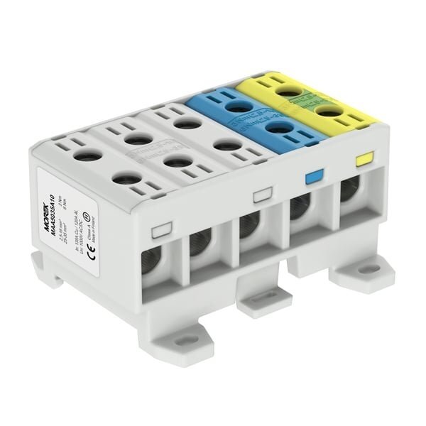 Gnybtas OTL35-5x 5x2.5-35mm2 Morek MAA5035A10 (pilkas, mėlynas, gelotnas/žalias) Gnybtas OTL35-5x 5x2.5-35mm2 Morek MAA5035A10 (pilkas, mėlynas, gelotnas/žalias)