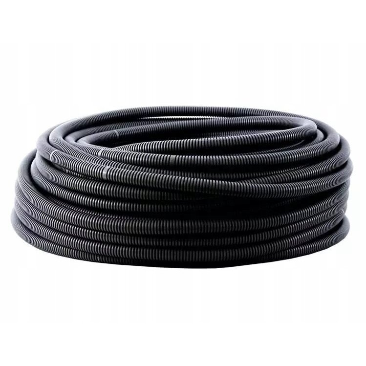 Gofruotas PVC vamzdis Pawbol 12mm (100m ritė) (juodas) Gofruotas PVC vamzdis Pawbol 12mm (100m ritė) (juodas)