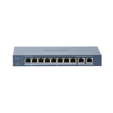Hikvision 10 prievadų 8 PoE prievadų komutatorius DS-3E0310HP-E(C) Hikvision 10 prievadų 8 PoE prievadų komutatorius DS-3E0310HP-E(C)