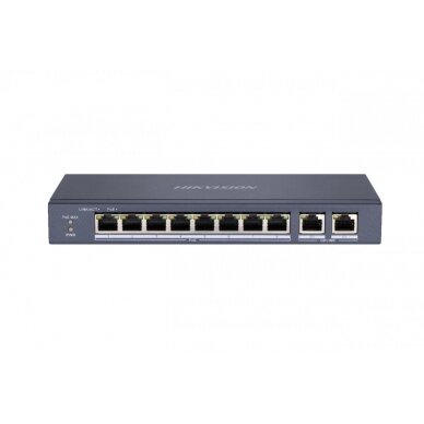 Hikvision 10 prievadų 8 PoE prievadų komutatorius DS-3E0310P-E/M Hikvision 10 prievadų 8 PoE prievadų komutatorius DS-3E0310P-E/M