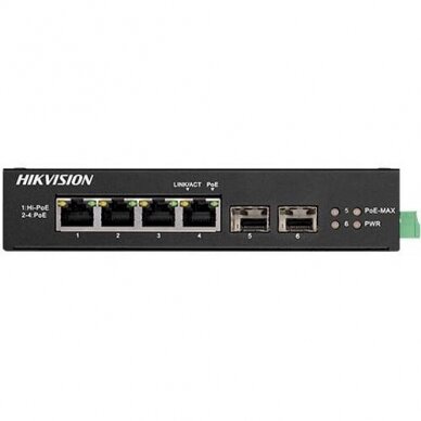 Hikvision 6 prievadų komutatorius DS-3T0506HP-E/HS Hikvision 6 prievadų komutatorius DS-3T0506HP-E/HS