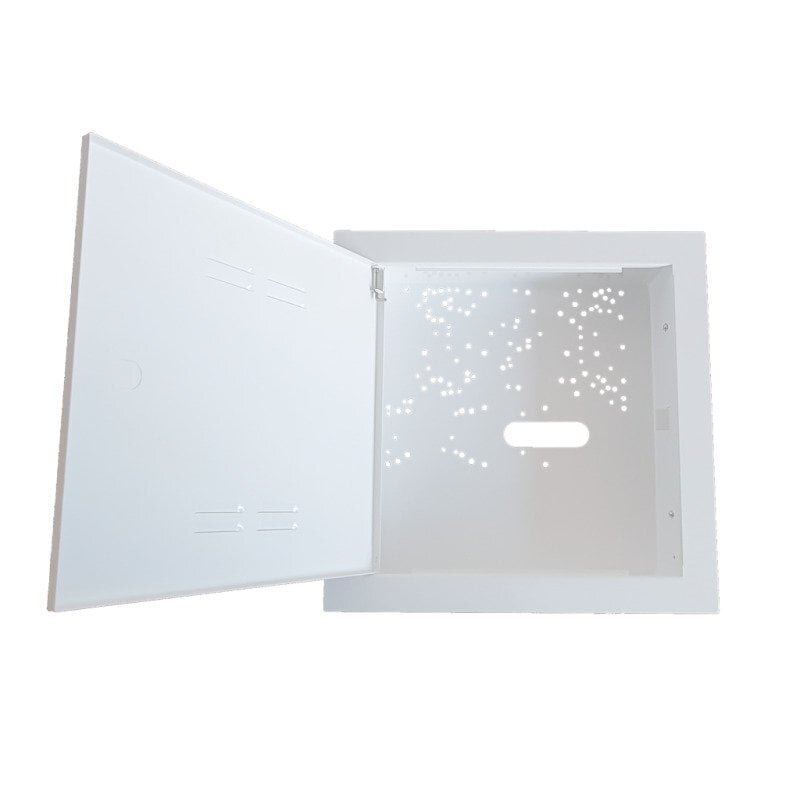 Įleidžiamas metalinis korpusas nuimumu rėmeliu FSBOX280 (280x280x80mm, baltas) Įleidžiamas metalinis korpusas nuimumu rėmeliu FSBOX280 (280x280x80mm, baltas)