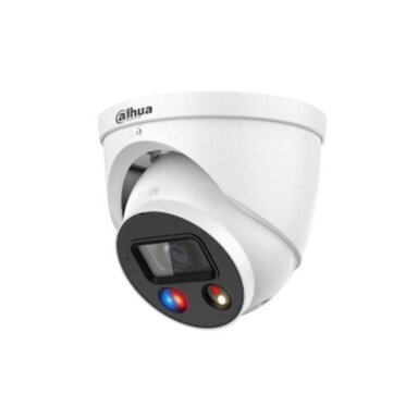 IP kamera Dahua Dome IPC-HDW3549H-AS-PV 2.8mm (Juoda, 5MP, 97°, IR LED 50m, LED apšvietimas, integruotas garsiakalbis ir sirena, IP67)