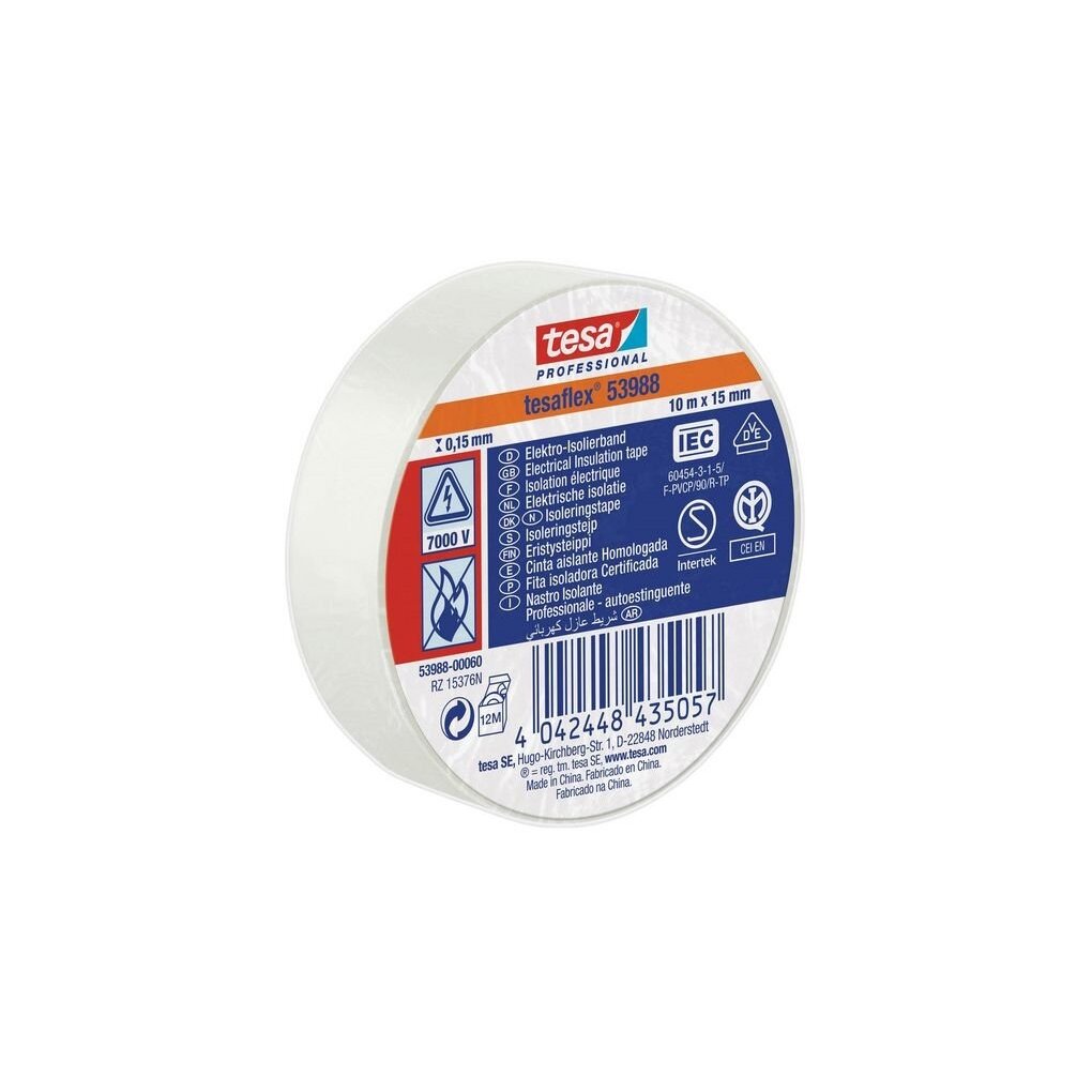 Izoliuojanti juosta TESA (balta) 10m x 15mm 53988-00065-00 Izoliuojanti juosta TESA (balta) 10m x 15mm 53988-00065-00