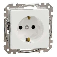 Kištukinis lizdas su įžeminimu ir apsauga nuo vaikų Schneider Electric Sedna Design SDD111022 (baltas)