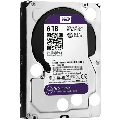 Kietas diskas WD Purple WD60PURX Surveillance 6 TB