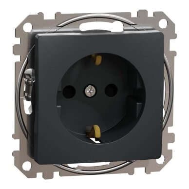 Kištukinis lizdas su įžeminimu ir apsauga nuo vaikų Schneider Electric Sedna Design SDD114022 (antracitas) Kištukinis lizdas su įžeminimu ir apsauga nuo vaikų Schneider Electric Sedna Design SDD114022 (antracitas)