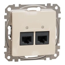 Kompiuterinis lizdas 2xRJ45 UTP Cat.6 Schneider Sedna SDD112462 (kreminis)