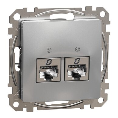 Kompiuterinis lizdas 2xRJ45 STP Schneider Sedna SDD113462S (aliuminis) Kompiuterinis lizdas 2xRJ45 STP Schneider Sedna SDD113462S (aliuminis)