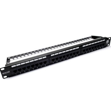 Komutacinė panelė Excel 100-304 (19\", 1U, Cat.6, 24 portų) Komutacinė panelė Excel 100-304 (19\", 1U, Cat.6, 24 portų)