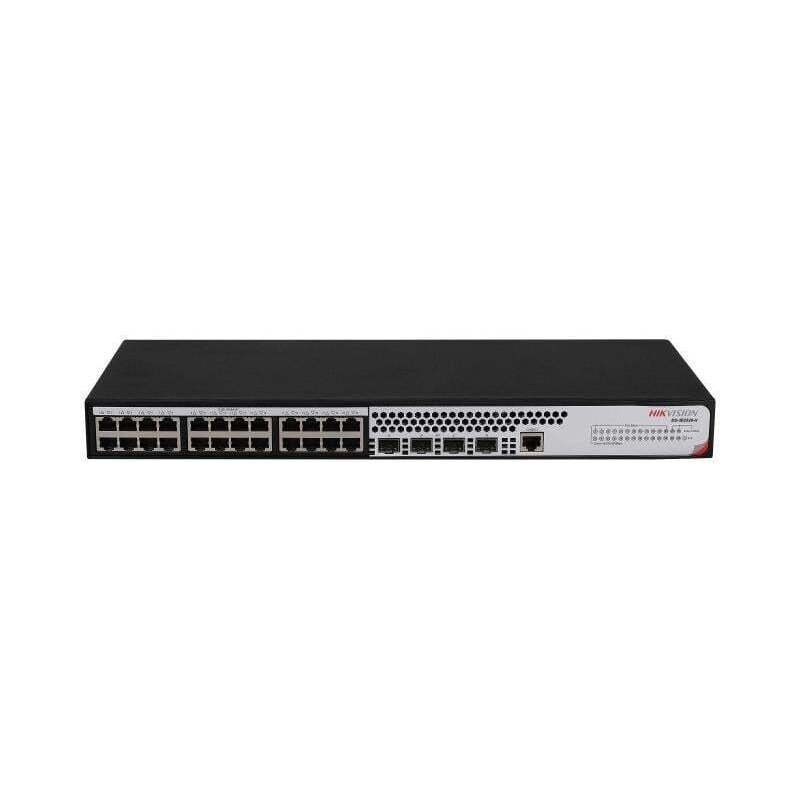 Komutatorius 28 prievadų Hikvision DS-3E2528-H (24x1000Mbps, 4xSFP, L2 valdomas, VLAN, RSTP, IGMP, QoS, ERPS)