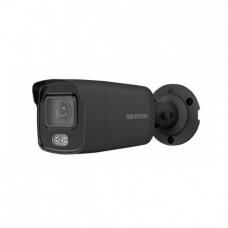 Lauko/Vidaus 4MP cilindrinė Hikvision IP kamera su „Color VU“ technologija DS-2CD2T47G2-L F2.8 (juoda) (be bazės), IR iki 60m, microSD
