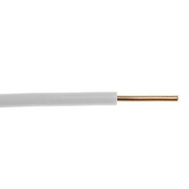 Lietkabelis H07V-U (YDY) 1x2.5 mm2 vienagyslis laidas (monolitinis, baltas, 1 m)