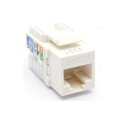 Lizdas EXCEL 100-011 RJ45 (Baltas, Cat6, UTP, keystone)