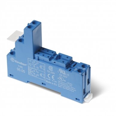 Lizdas su varžt. kontaktais metalinis laikiklis relėms 40 serijos ant DIN bėgelio Finder 9505SPA Lizdas su varžt. kontaktais metalinis laikiklis relėms 40 serijos ant DIN bėgelio Finder 9505SPA