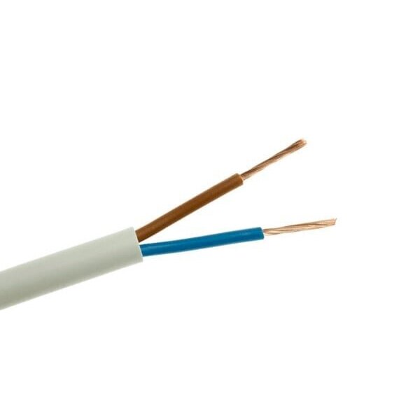 Lietkabelis OMY kabelis 2x0.5mm2 (baltas, 100m)