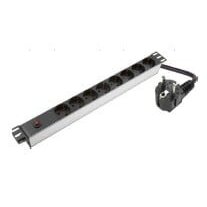 Maitinimo panelė 19\'\' spintai LK-BL-G10O08/P (8x240V Schuko, be jungiklio, su 10A/16A apsauga, 1.8m)