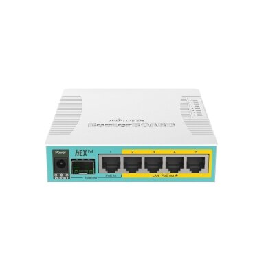 Maršrutizatorius 5 prievadų MikroTik hEX PoE RB960PGS