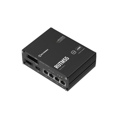 Maršrutizatorius Teltonika RUTM55 (5G, 1xWAN, 3xLAN, 2 SIM, Wi-Fi) Maršrutizatorius Teltonika RUTM55 (5G, 1xWAN, 3xLAN, 2 SIM, Wi-Fi)