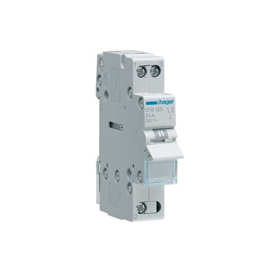 Modulinis perjungėjas Hager SFT125 (1P, 25A, 1 mod) Modulinis perjungėjas Hager SFT125 (1P, 25A, 1 mod)