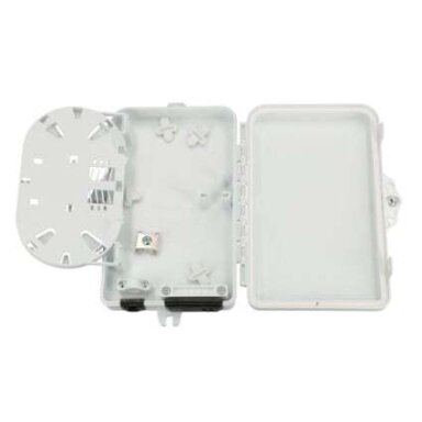 Optinė sieninė dėžutė EX 0691 (plastikinė, SC/LC duplex, 1 kabelio įėjimas, 2 adapteriai, kasetė, be adapterių, 167×102×31 mm)