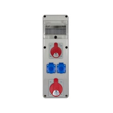 PawBol B.SLIM-6S-14-S plastikinis skydelis 6 mod (2x16A/250V 1x32A/5P 1x16A/5P)