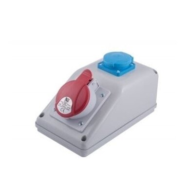 PawBol R-BOX 325/1-S plastikinis skydelis su kištukiniais lizdais (1x32A/250V)