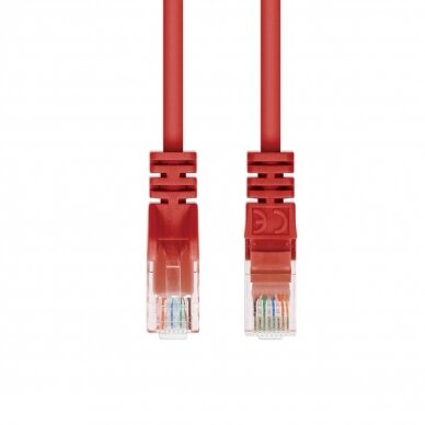 Patch kabelis (0.25m, UTP, CAT6, raudonas)